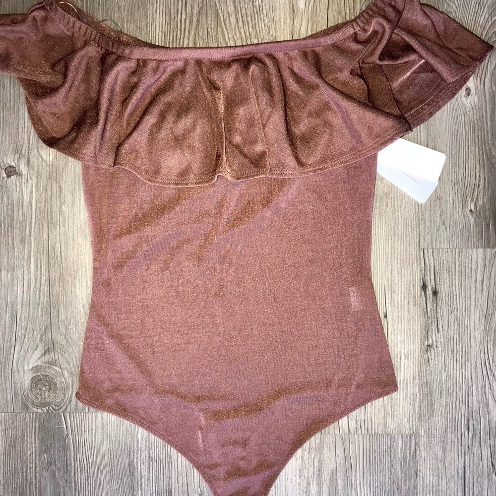 Bronze off shoulder Onesie Top